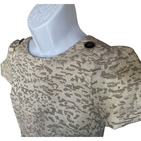 NWT Womens Anthropologie Moulinette Soeurs April Jacquard Gold Midi Dress - 00P - Picture 5 of 5